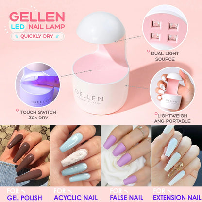 Gel Nail Kit, Nail Tips and Glue Gel Kit with Base & Top Coat & 5 in 1 Nail Glue Gel, 240Pcs Clear Coffin Fake Nails Tips and UV Nail Lamp, Fast False Nails Extension Manicure Set